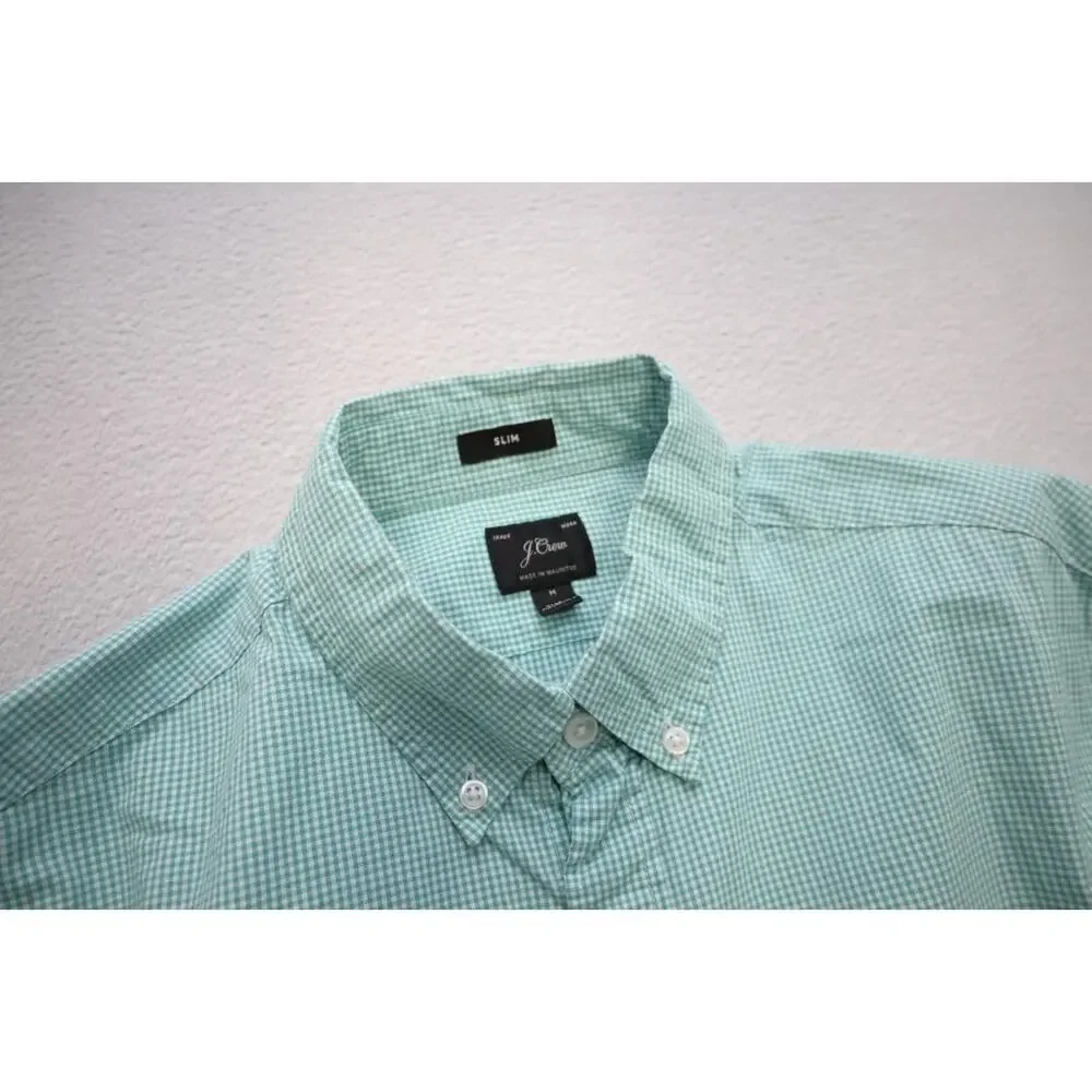 J Crew Slim Fit Flex Button‎ Up Dress Shirt Plaid Long Sleeve Mens Sz Medium